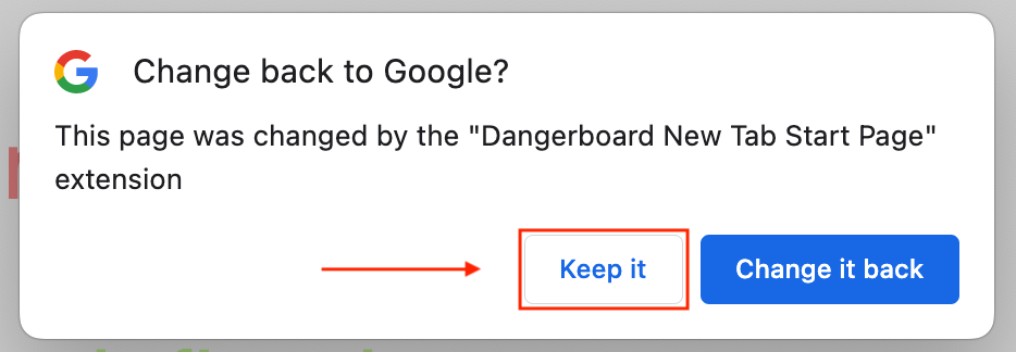Confirmation change start page