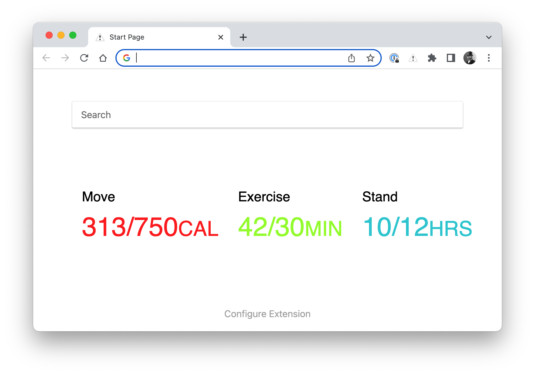 Confirmation change start page