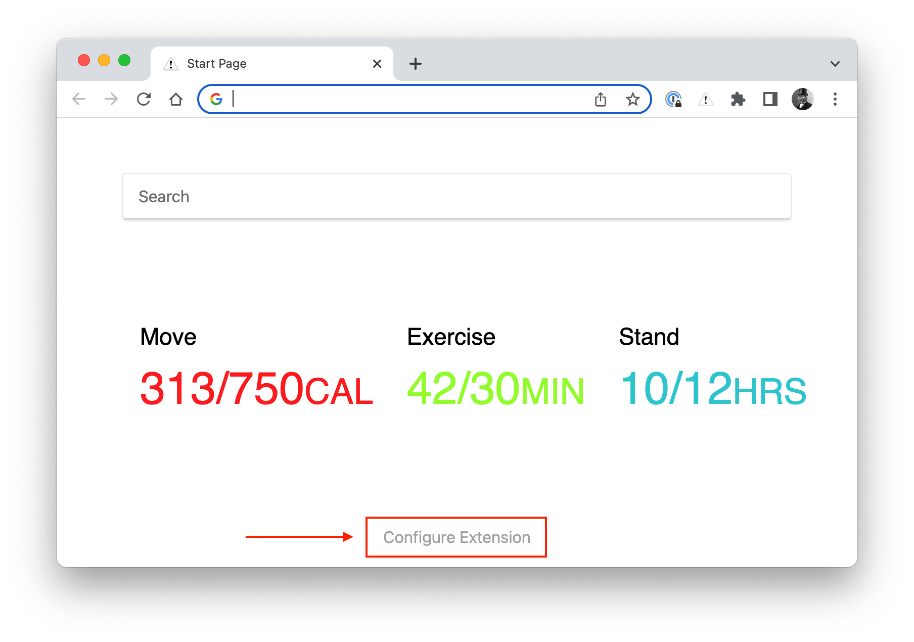 Confirmation change start page