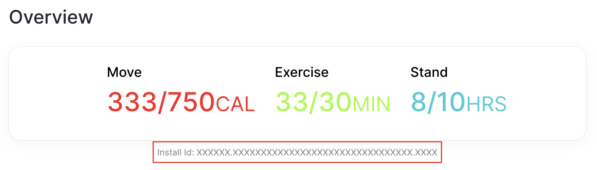 Install Id results page